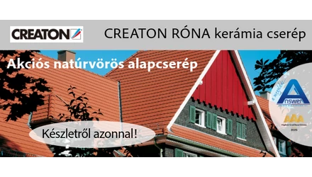 CREATON RÓNA Natúrvörös kerámia cserép akció!